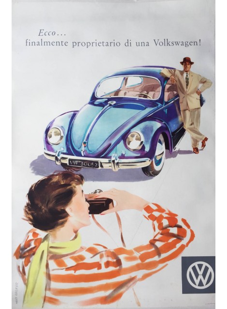 rechter Couscous Flitsend Hans Looser. Volkswagen. 1952. - Posters We Love