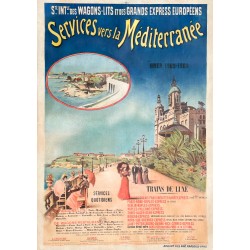 Services vers la Méditerranée. Wagons-Lits. 1902.