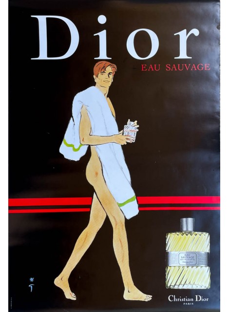 René Gruau. Dior. Eau sauvage. Vers 1980.