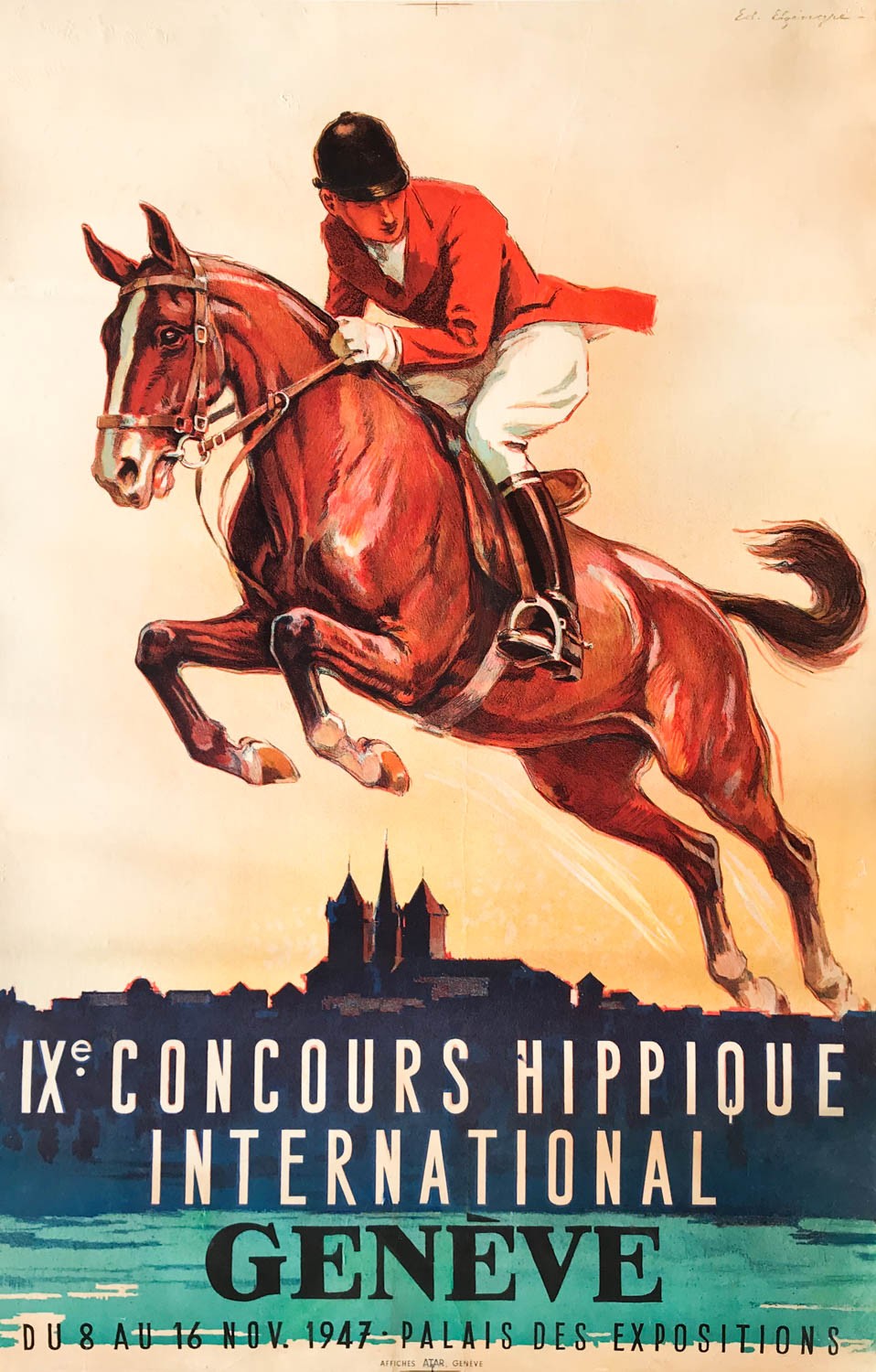 Plaque Concours Hippique 1er Prix Dressage Régional Grenoble 1967